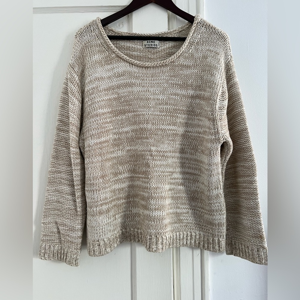 Acne Studios Oatmeal Sapata Twist sweater size small.